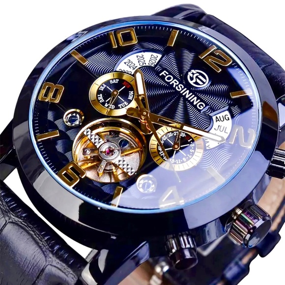 Big Tourbillion Self Winding Sport Watch. Day Month Date Waterproof Mens Watch - Picture 1 of 9